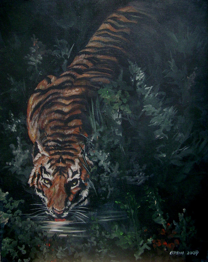 Wildlife Painting - Tiger by Bryan Bustard