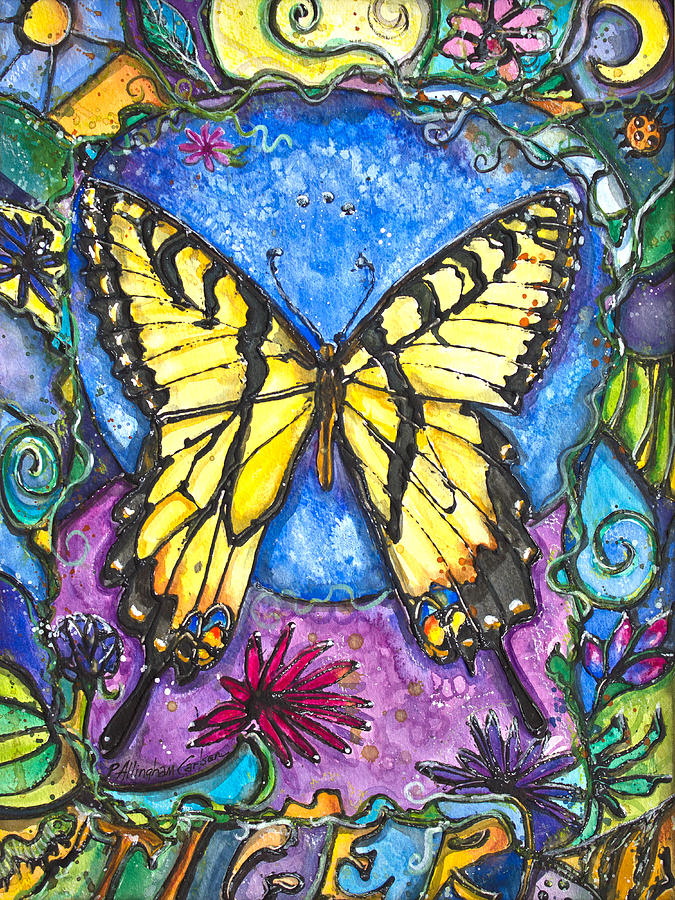 Tiger Butterfly Children of the Earth Painting by Patricia Allingham Carlson