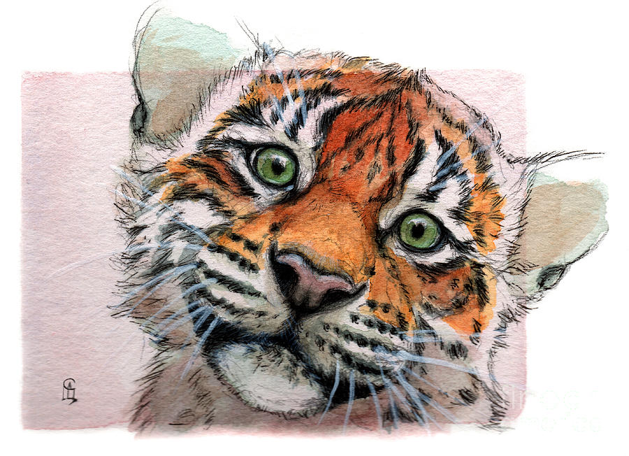 Tiger Cub 887 Painting by Svetlana Ledneva-Schukina