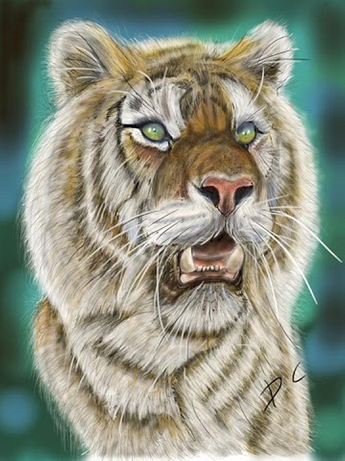 Tiger Digital Art by Darren Cannell