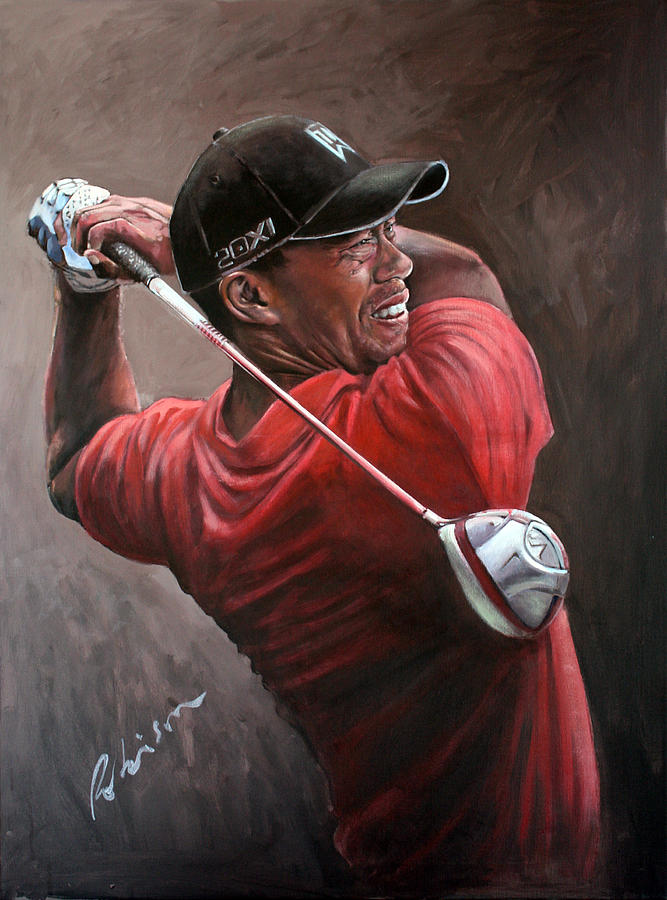 Tiger Woods Painting - Tiger DDC by Mark Robinson