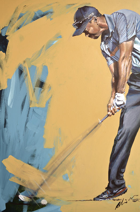 Tiger Woods Painting - Tiger DDC2014 by Mark Robinson
