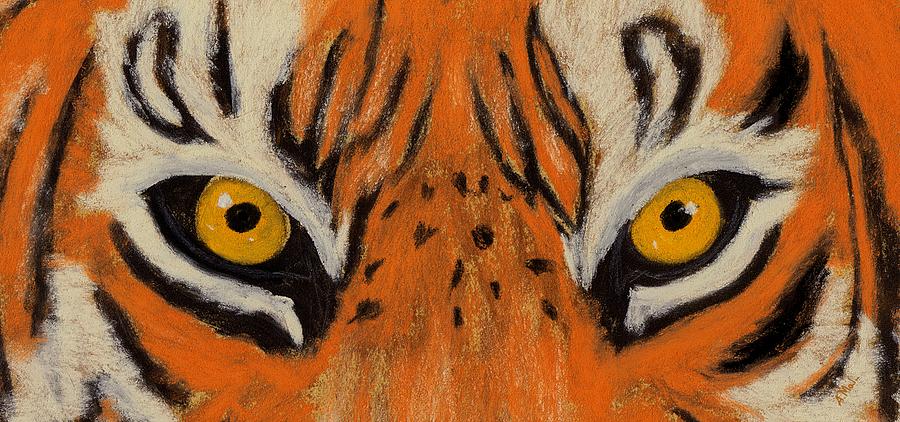 Tiger Eyes Drawing by Anastasiya Malakhova