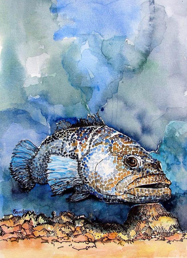 Tiger Grouper Painting by Terry Banderas