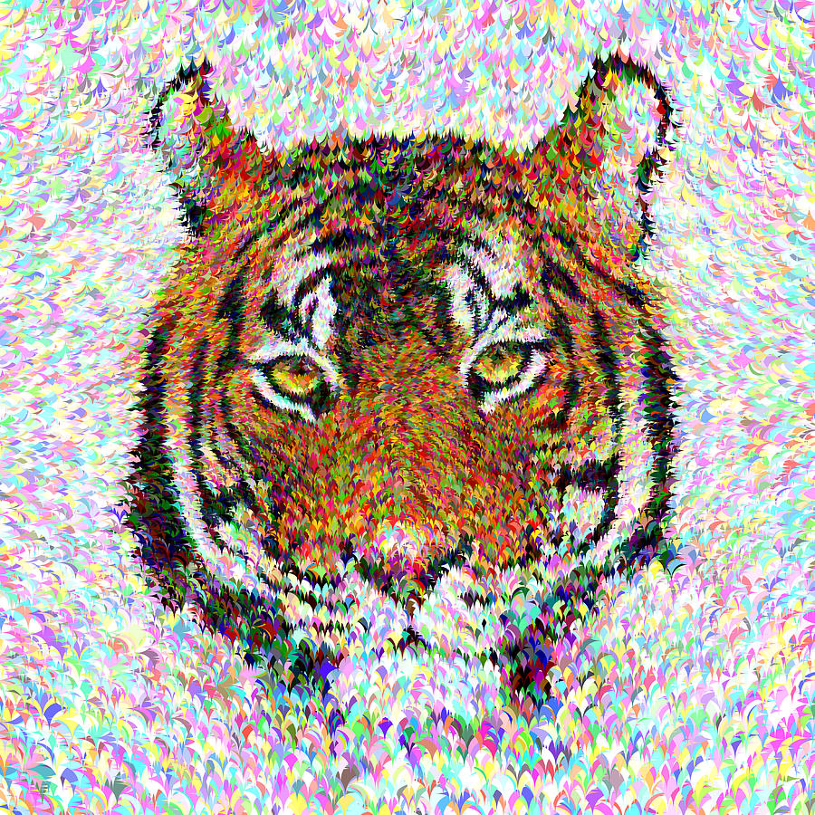 Animal Digital Art - Tiger head by David Zydd