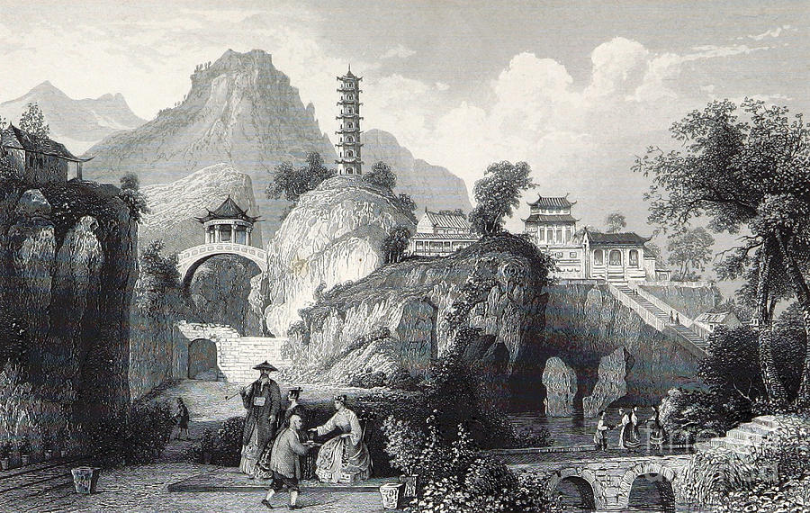 Thomas Allom Photograph - Tiger Hill Temple And Yunyan Pagoda by British Library