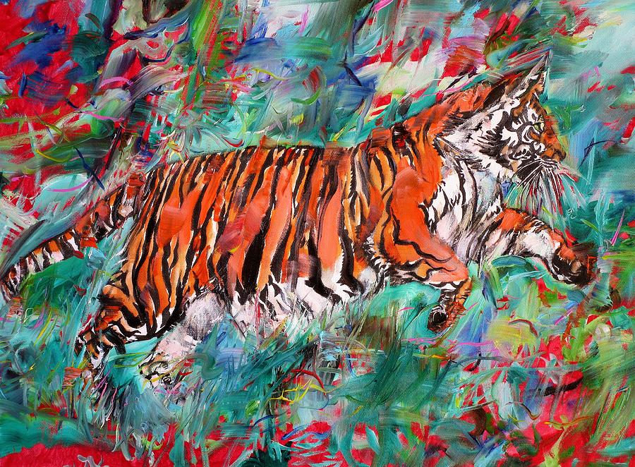 Tiger In Its Jungle Painting by Fabrizio Cassetta