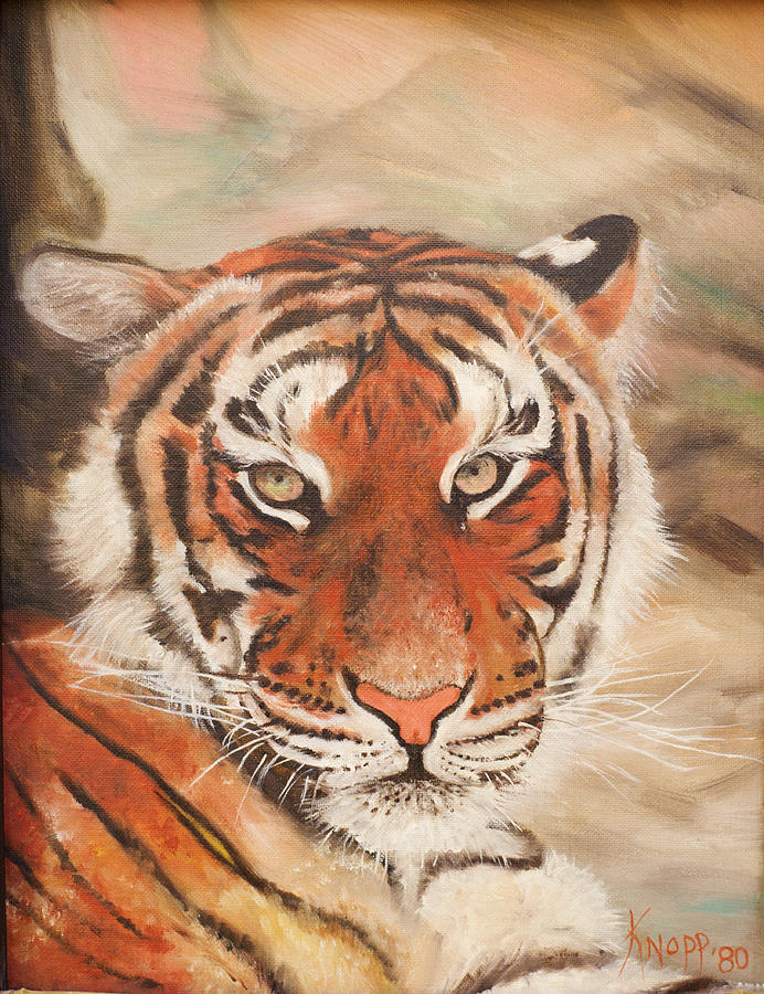 Tiger Mixed Media by Kathy Knopp