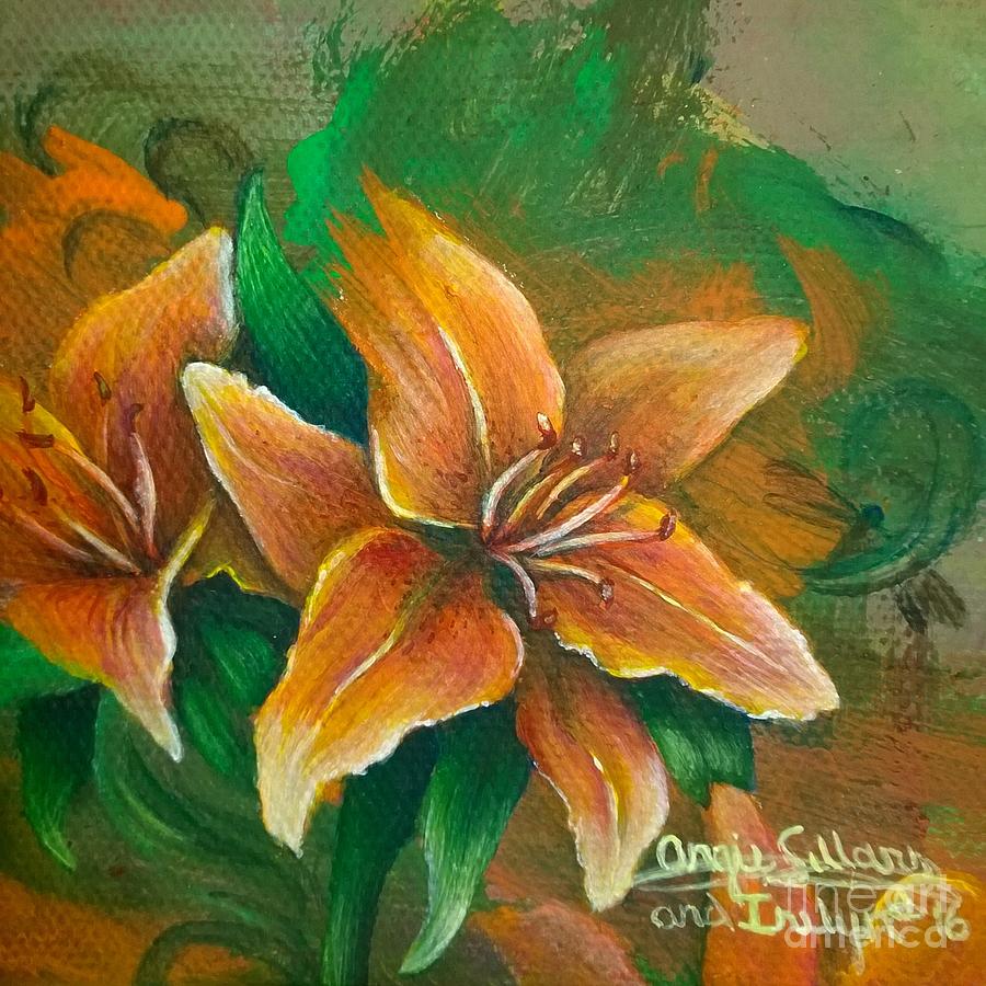 Tiger Lilies And Twirls Painting
