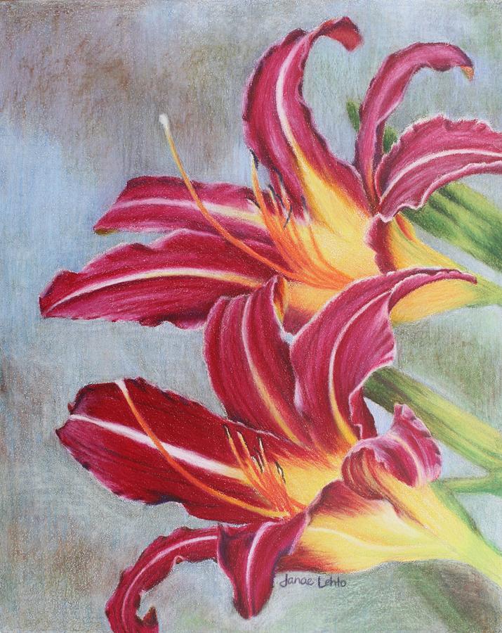 Tiger Lilies Painting by Janae Lehto