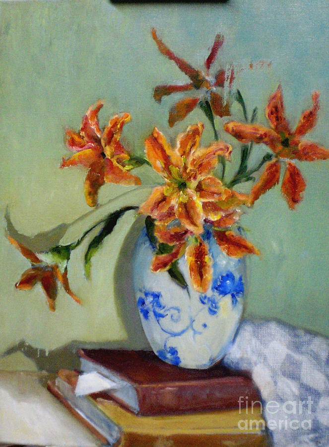 Tiger Lilies Painting - Tiger Lilies by Kathleen Hoekstra Tiger Lilies Painting - Tiger Lilies by Kathleen Hoekstra