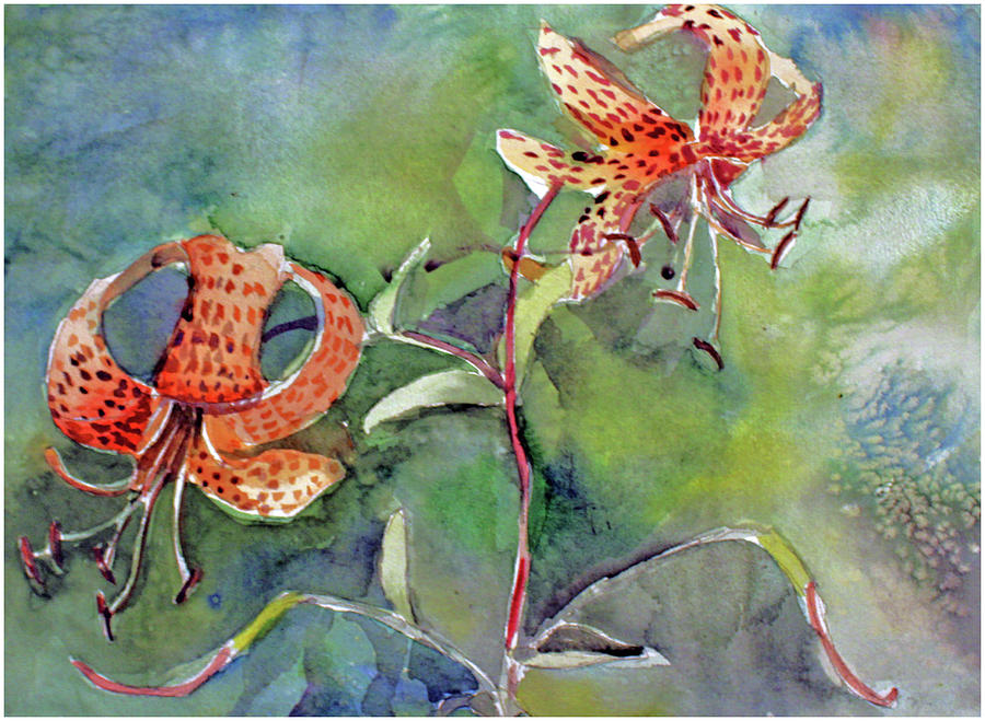 Tiger Lilies Painting by Mindy Newman