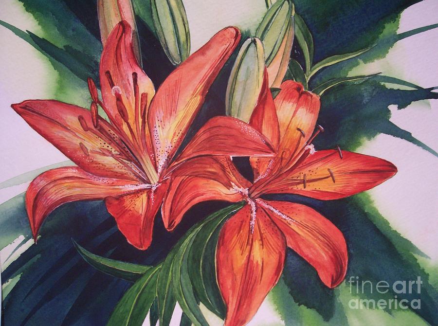 Tiger Lilly Painting by Kathleen Staab - Fine Art America