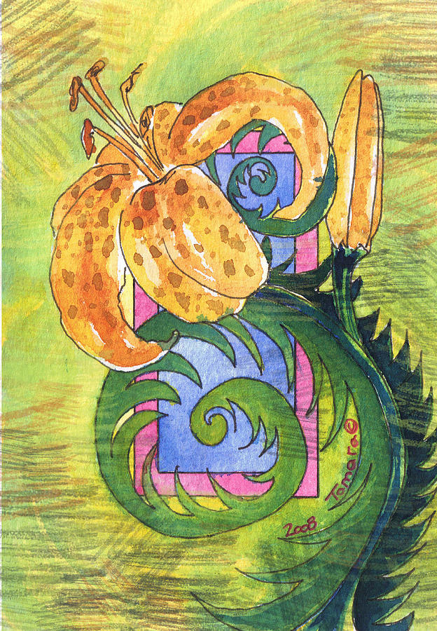 Tiger Lilly Painting by Tamara Kulish