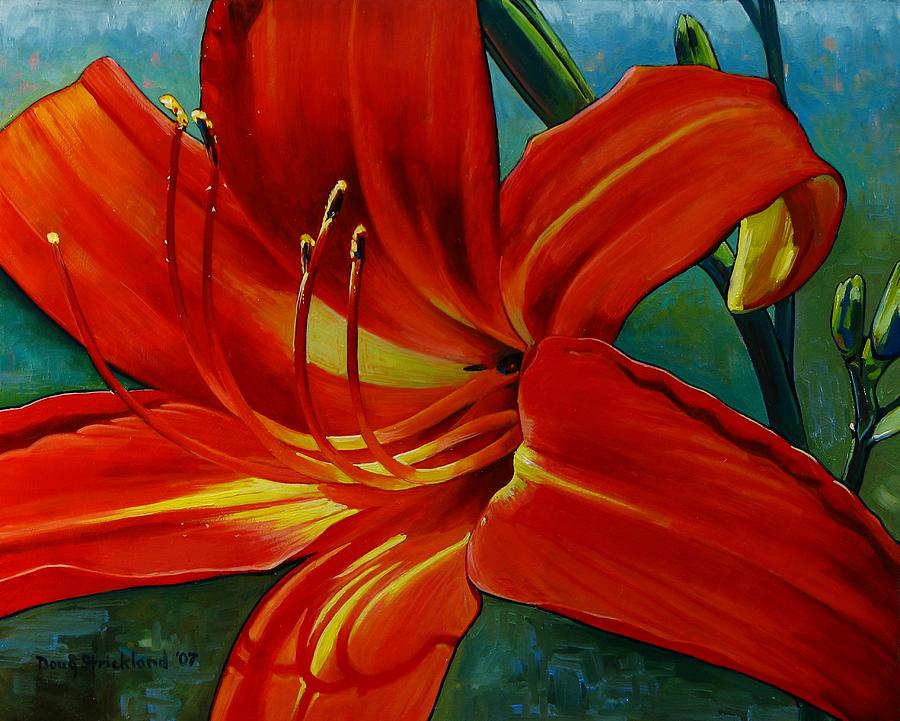 Tiger Lily Painting by Doug Strickland