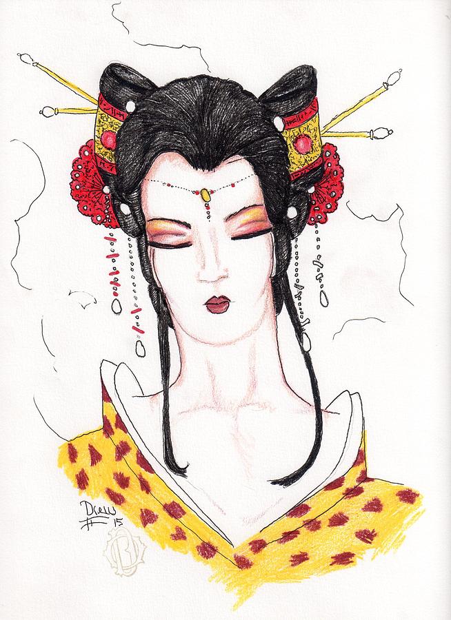 Asian Drawing - Tiger Lily  by Drew ODailey