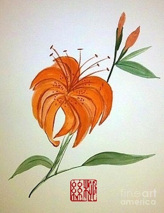 Tiger Lily Painting by Margaret Welsh Willowsilk