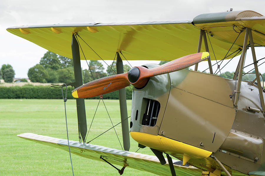 De Havilland Tiger Moth Photograph - Tiger Moth propeller by Gary Eason