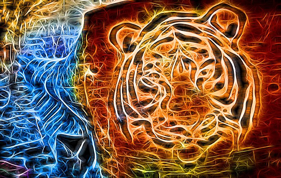 Neon Face of Tiger Photograph by John Williams