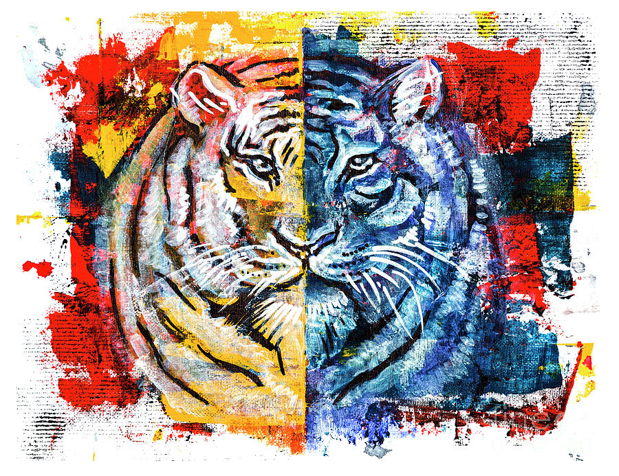 Tiger, Original Acrylic Painting Painting by Ariadna De Raadt