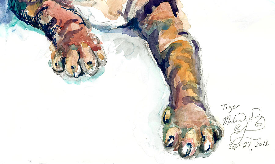 Tiger Paws Painting by Melinda Dare Benfield