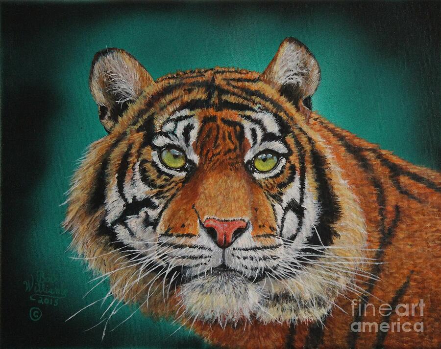 Tiger Portrait......Amur Tiger Painting by Bob Williams
