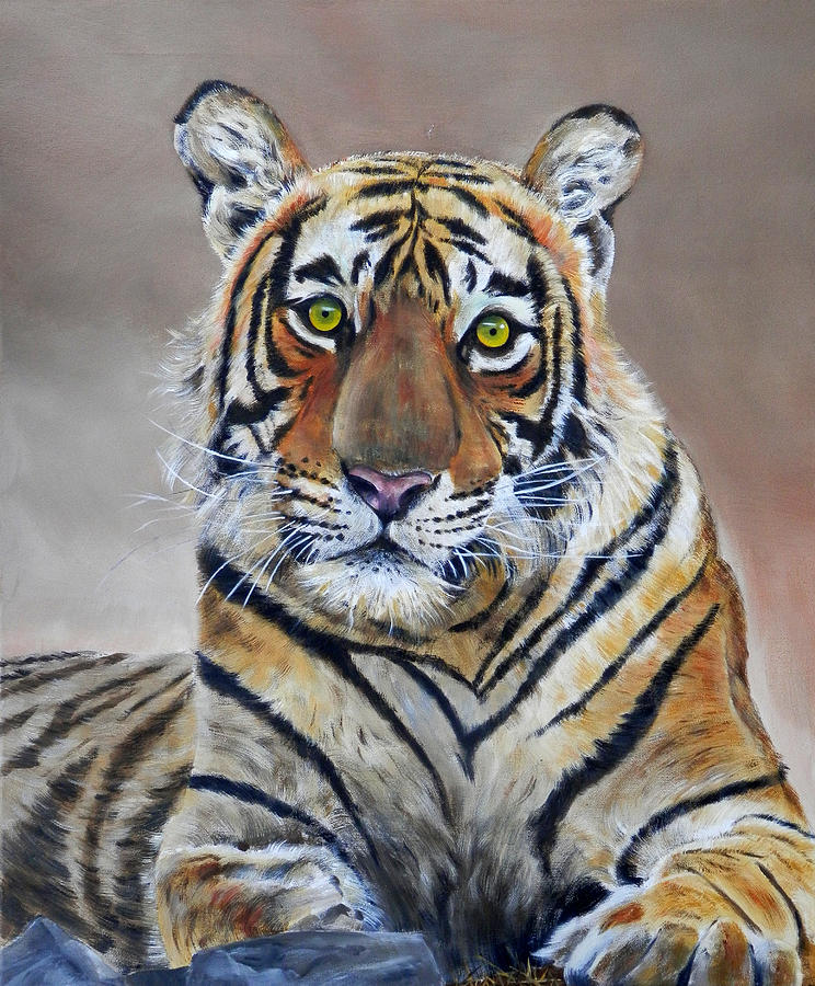 Tiger portrait Painting by John Neeve