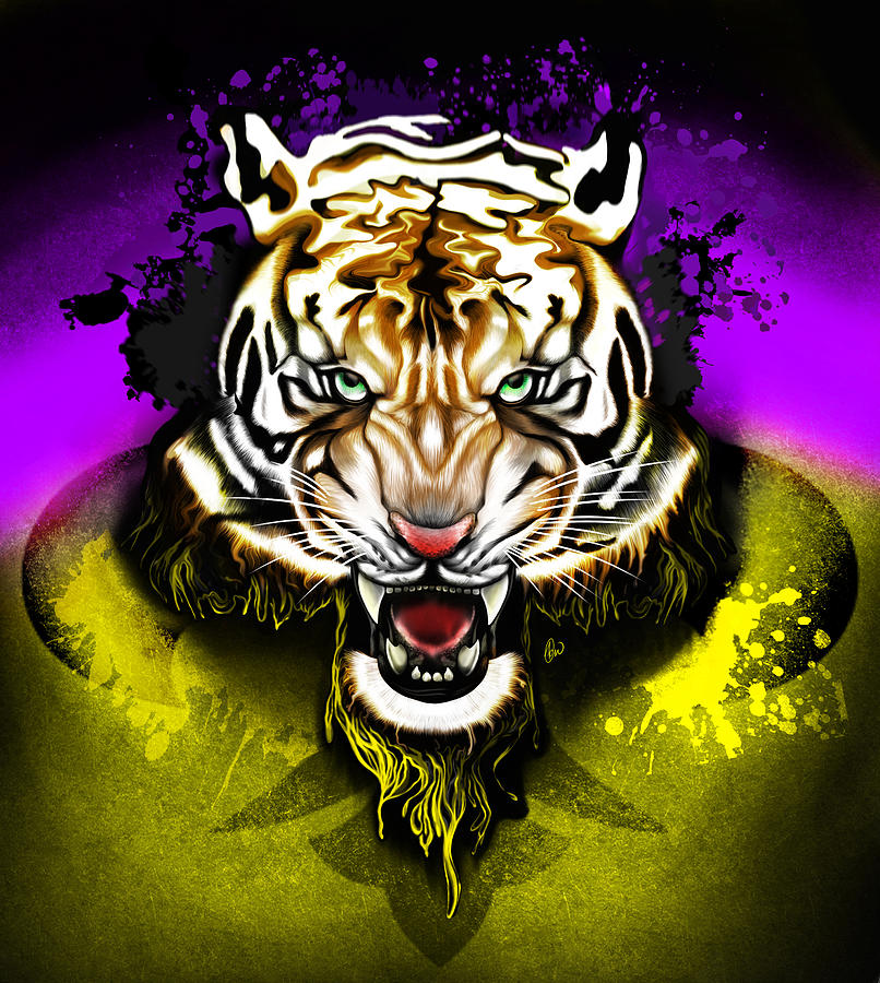 Lsu Tigers Digital Art - Tiger Rag by AC Williams