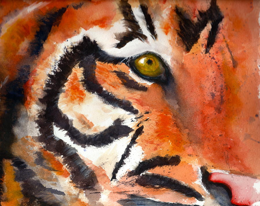 Tiger Painting by Rhonda Hancock