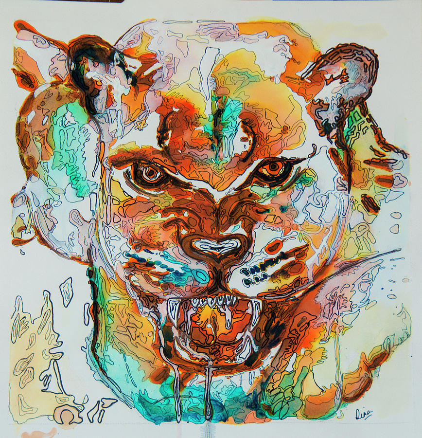 Tiger Roar Painting by Rina Bhabra
