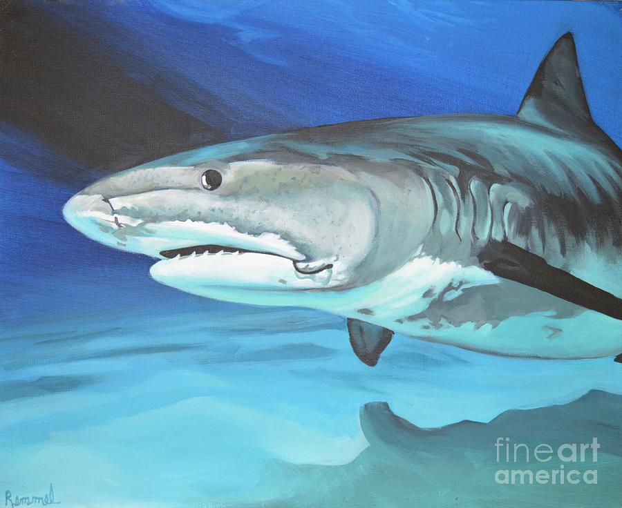 Tiger Shark Painting by Dan Remmel