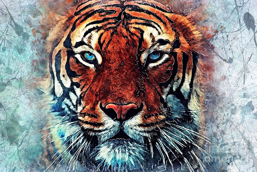 Tiger Spirit Art Painting by Justyna Jaszke JBJart