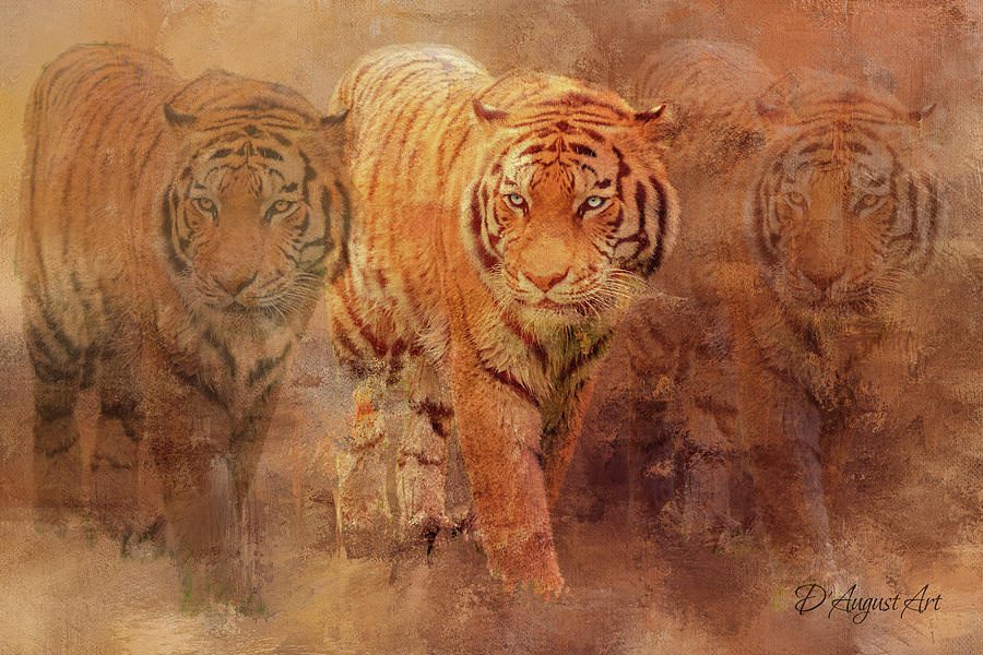 Tiger Spirit Mixed Media by Theresa Campbell
