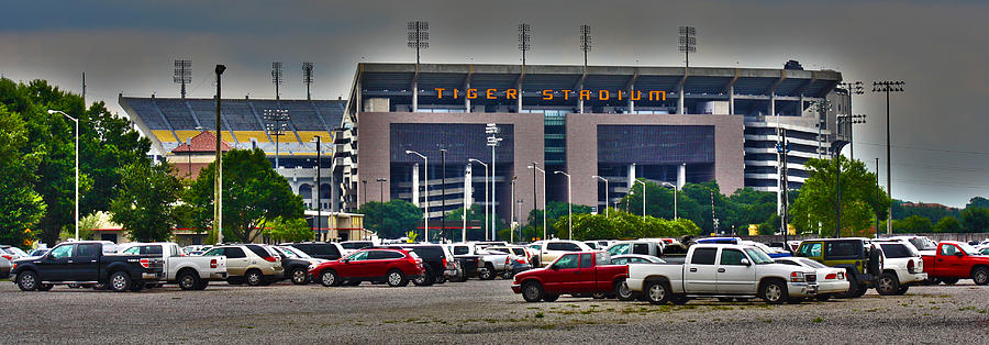Football Photograph - Tiger Stadium from River Road by Eric LeBlanc