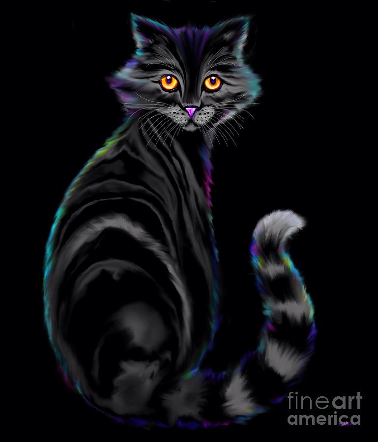 Tiger Striped Cat Digital Art by Nick Gustafson