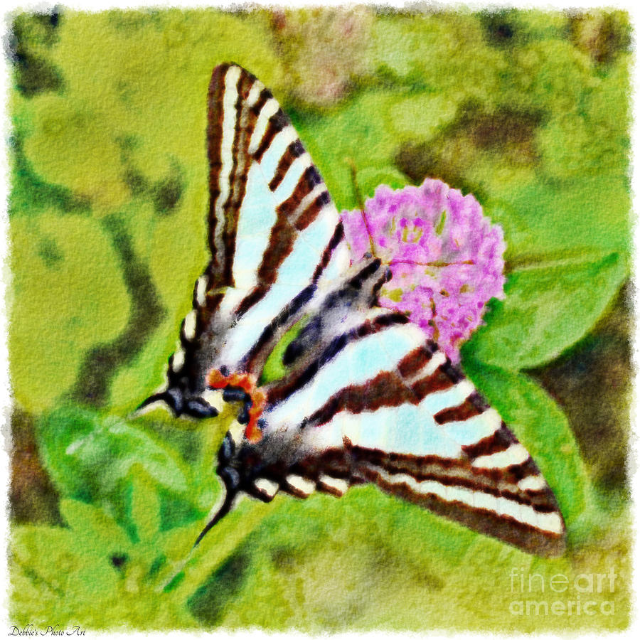  Zebra Swallowtail Butterfly - Digital Paint 1 Photograph by Debbie Portwood