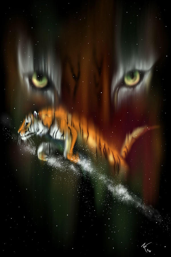 Tiger, Tiger Burning Bright Digital Art by Norman Klein