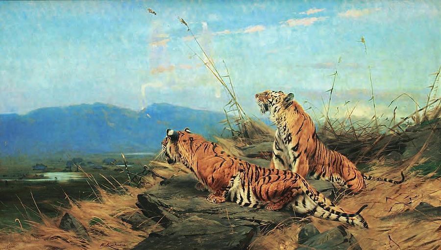 Tiger Watch Painting by MotionAge Designs - Fine Art America