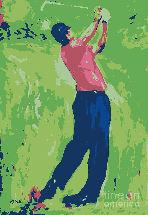 Tiger Wood Swing Painting by Patrick Mills