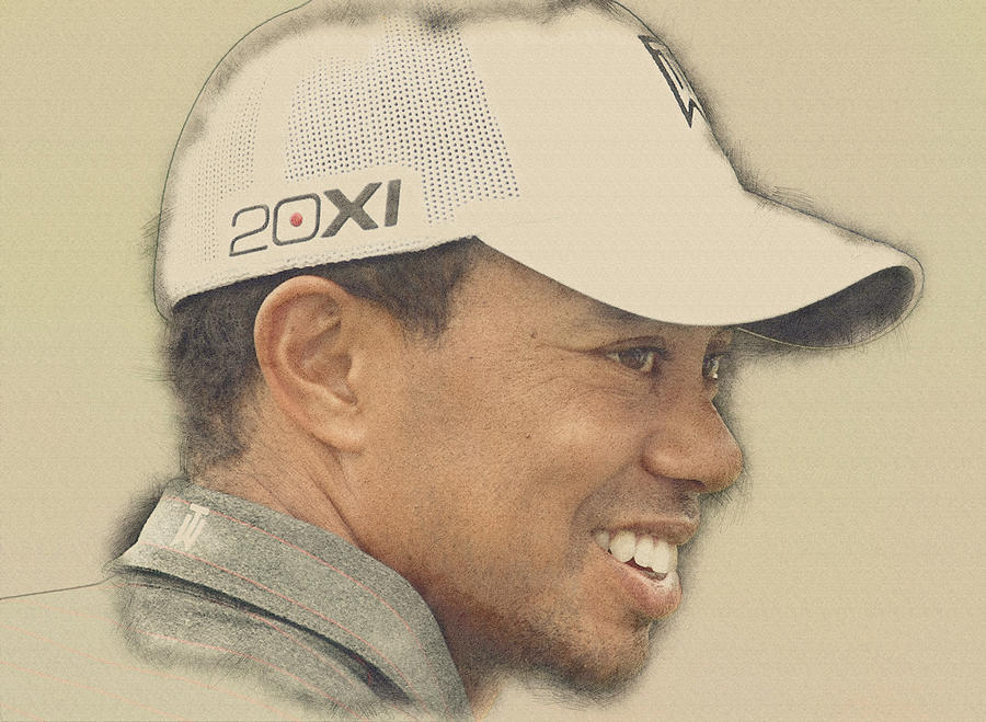 Tiger Woods Digital Art by Don Kuing