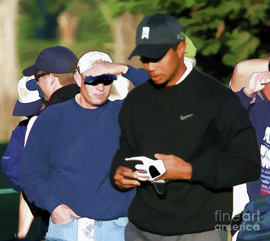 Tiger Woods Golf Glove Paint  Photograph by Chuck Kuhn