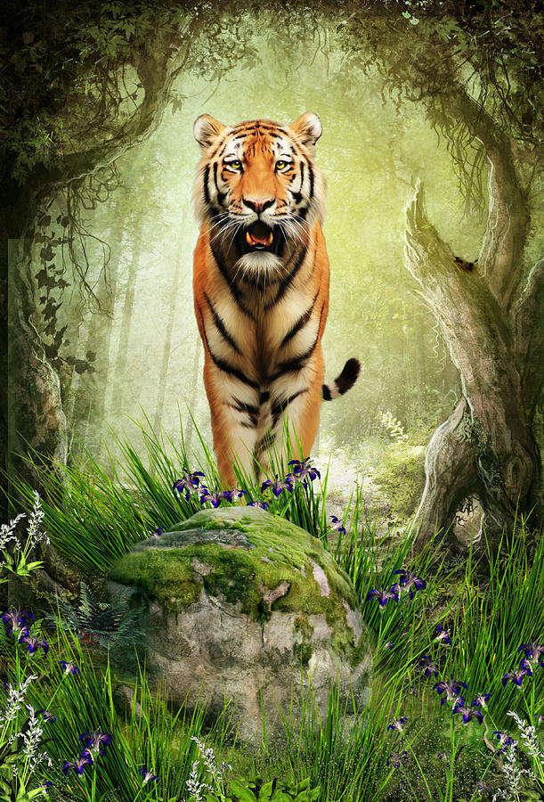 Tiger Digital Art - Tiger Woods by Julie L Hoddinott