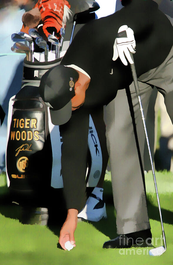 Tiger Woods  Paint  Photograph by Chuck Kuhn
