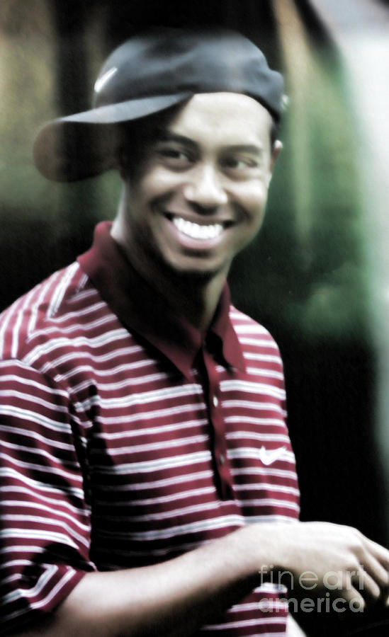 Tiger Woods Paint Smiles  Photograph by Chuck Kuhn