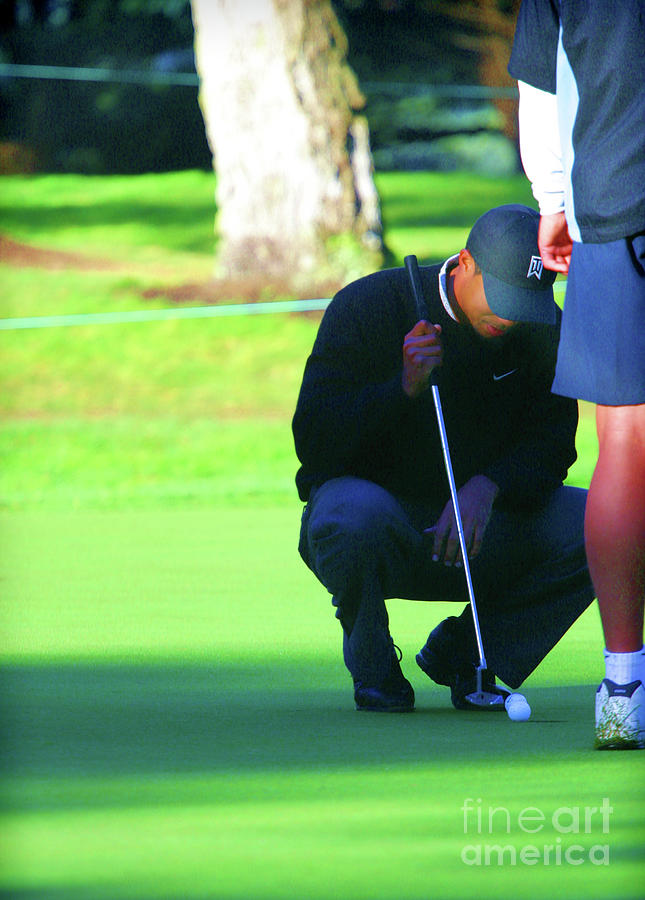 Tiger Woods  Thinking  Photograph by Chuck Kuhn