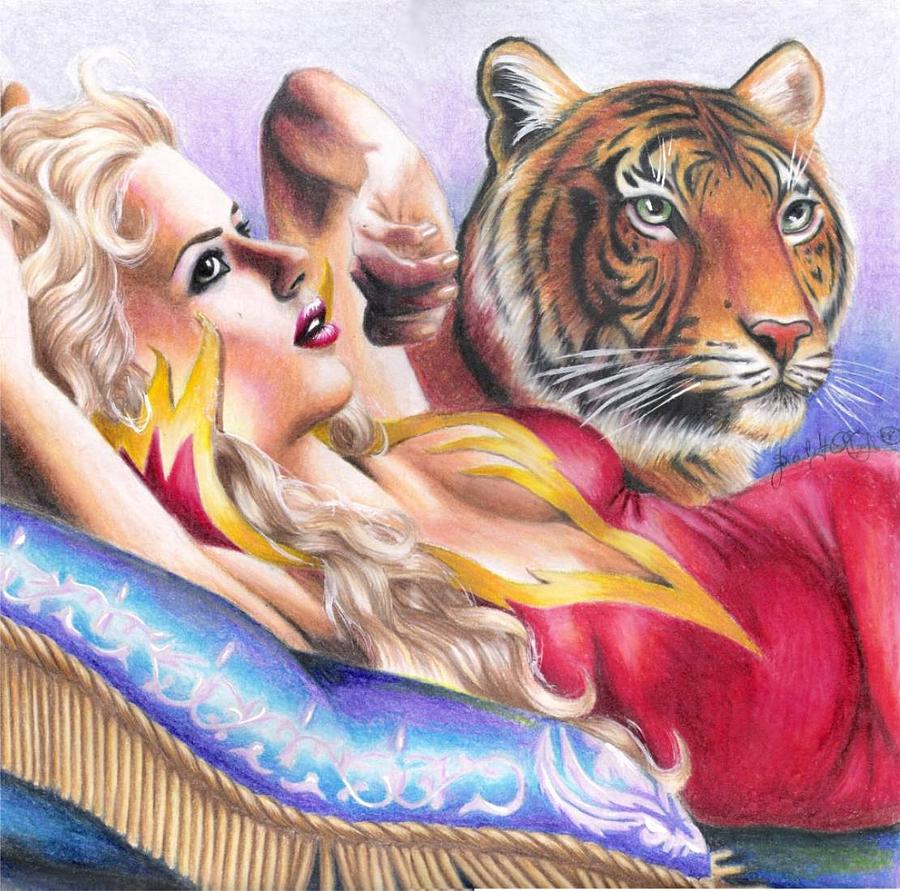 Tigeress Drawing by Scarlett Royale