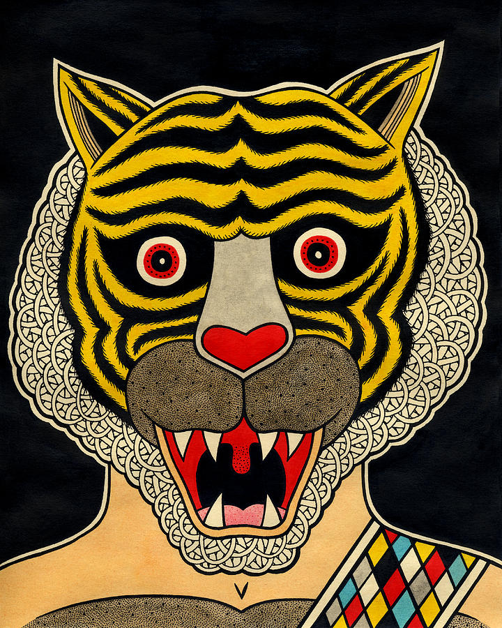 Pattern Painting - Tigerman by Matt Leines