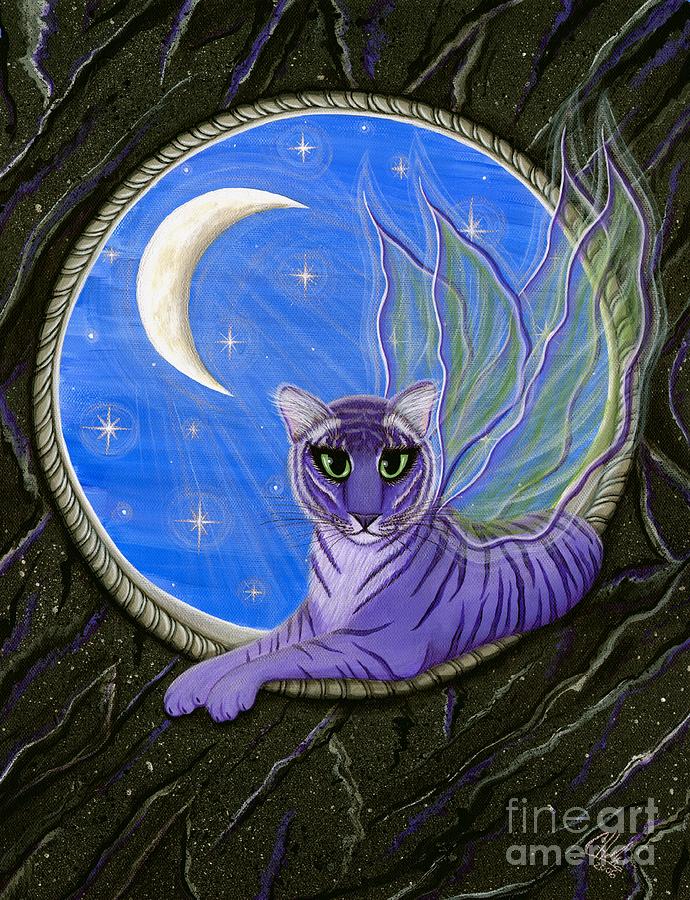 Tigerpixie Purple Tiger Fairy Painting by Carrie Hawks