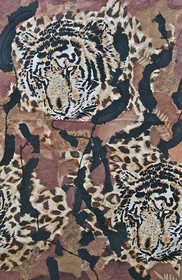 Cat Mixed Media - Tigers Tigers Burning Bright by Ruth Edward Anderson