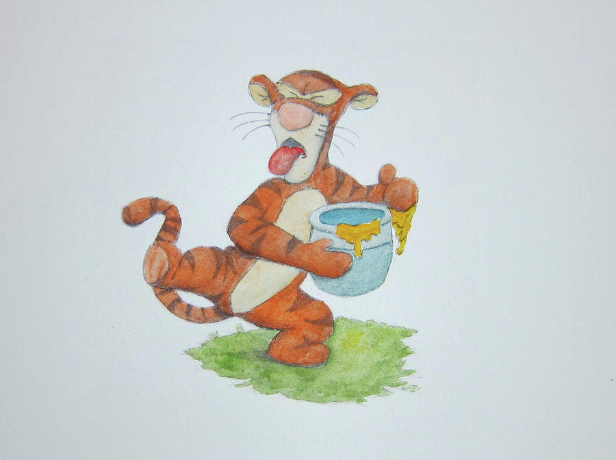 Tigger and the Honey Pot Yuck Painting by Steven Powers SMP